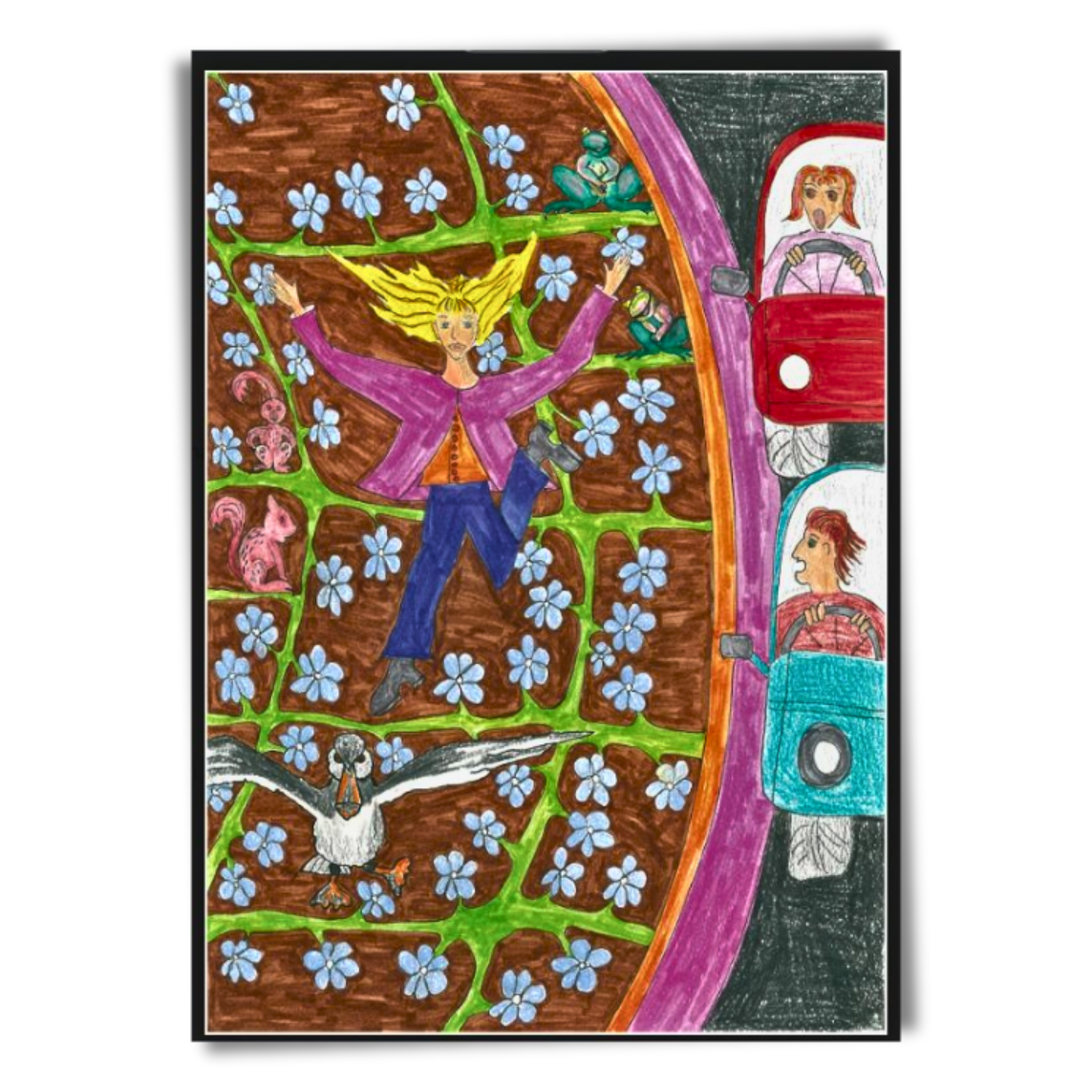 Girl Chasing Makoue Print