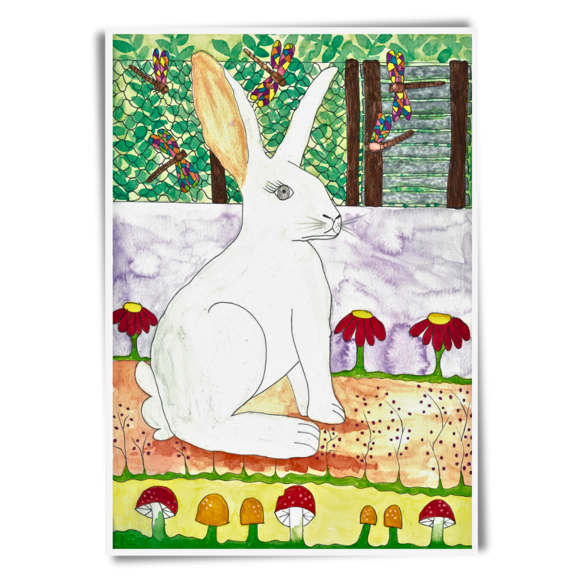 White Rabbit Postcard