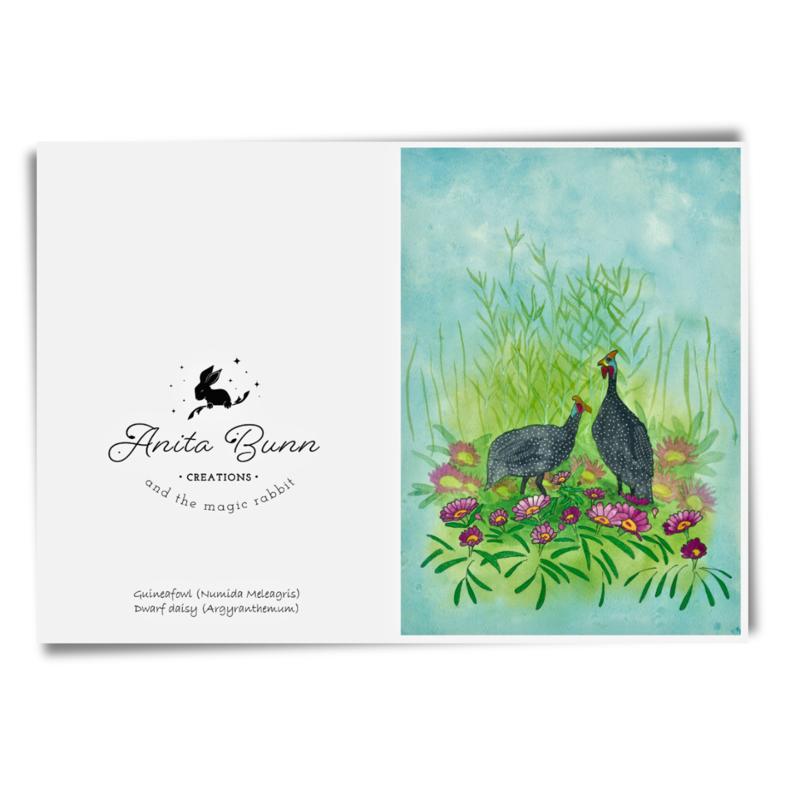 Guineafowl and Dwarf Daisies Card