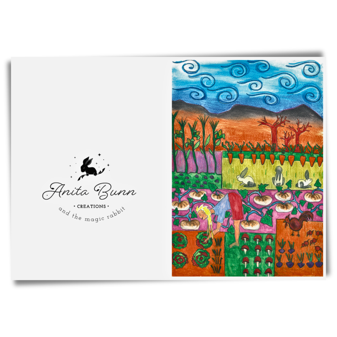 Girl In The Veggie Garden Card