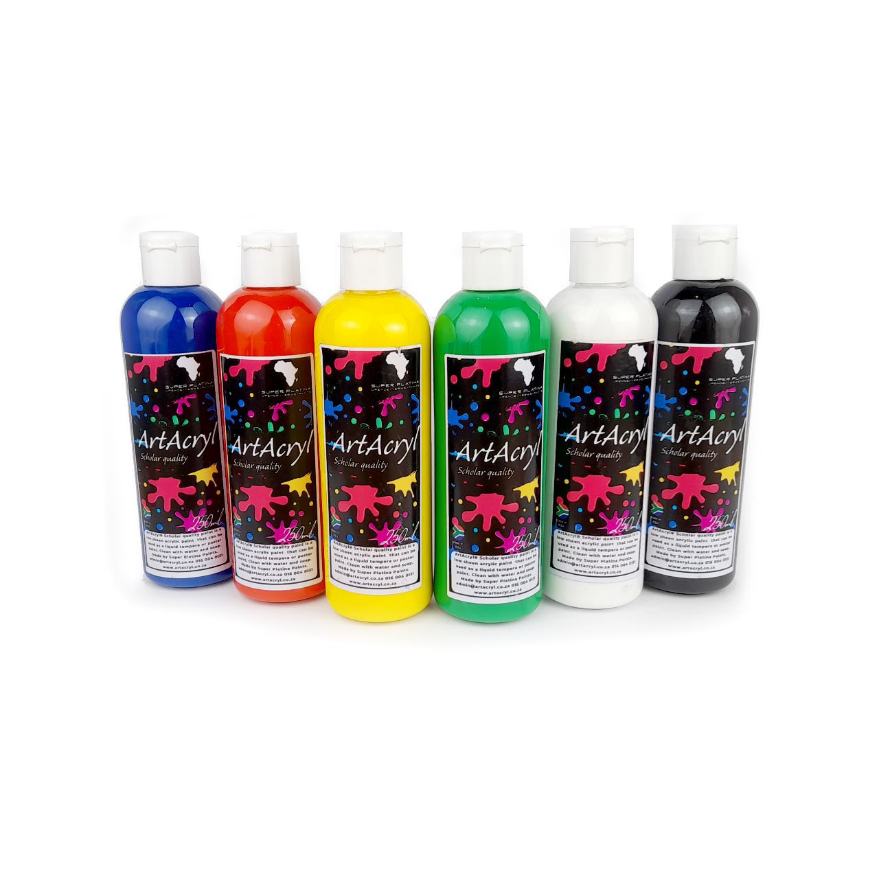 ArtAcryl Poster Paint Bundle - 6 x Premium Scholar Quality Poster Paint