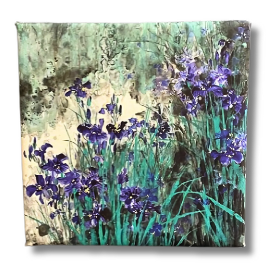 Iris Canvas Print – Blue & White