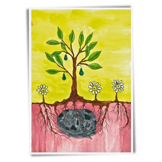 Sam under Avo Tree Postcard
