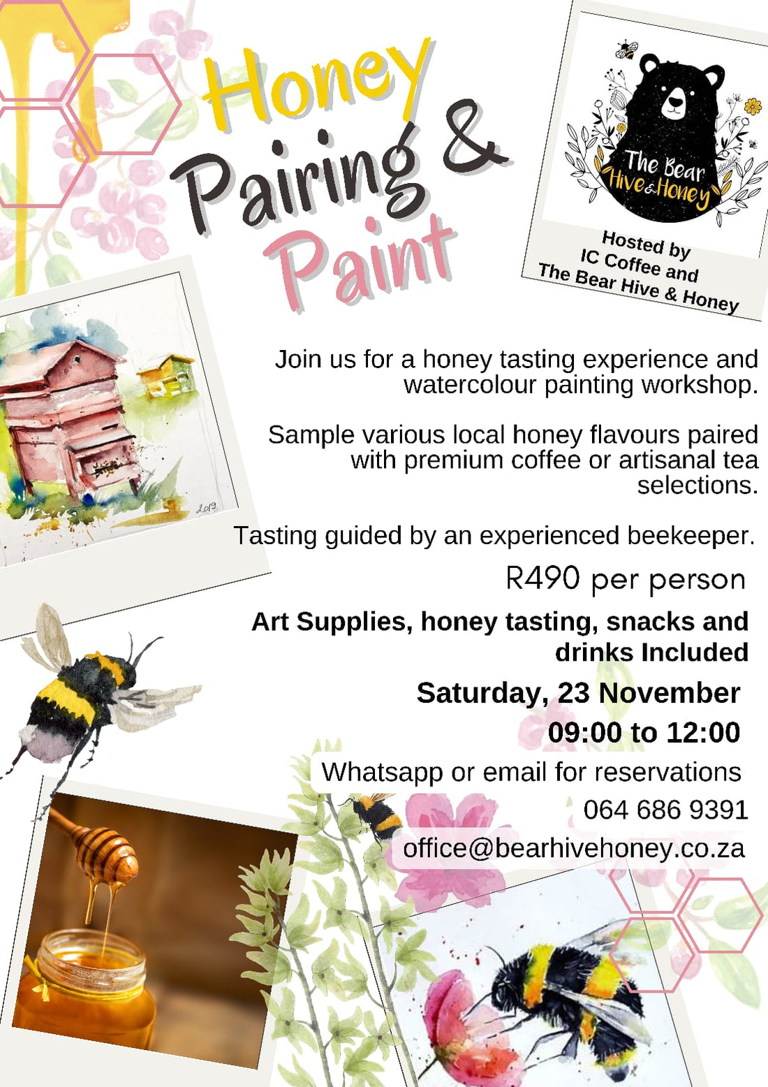 Honey Pairing & Paint 23rd Nov 2024 The Soul Garden